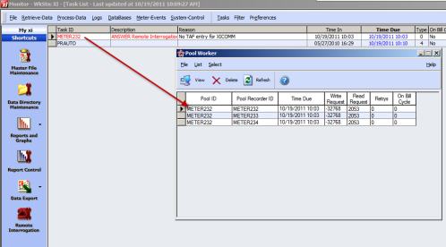 Screenshot showing the individual slaves that were scheduled.